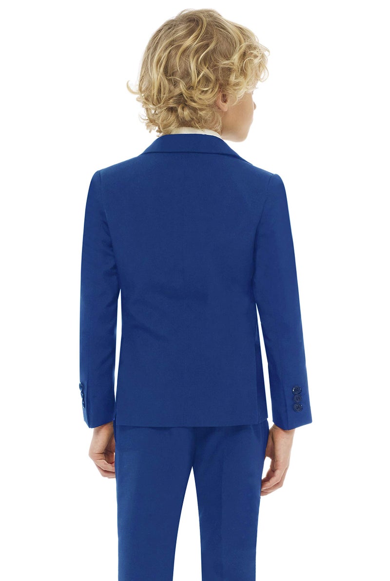 Opposuits Boys Navy Royale Solid Color Suit - Prom and Wedding Party Outfit - Including Blazer, Pants and Tie - Blue - Size: 6 Years - Image 2